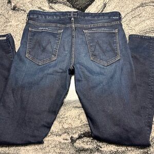 Mother, the looker Dark Blue Denim Jeans in 32